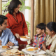 Indian family eating together