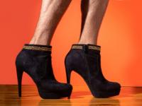 man wearing women's heels